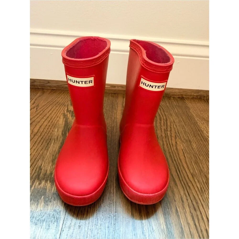 Hunter Kids Pink Classic Waterproof Rain Boot Sz 6